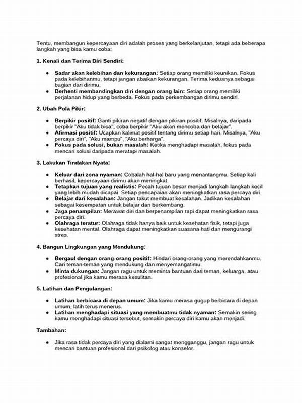 Membangun Kepercayaan Diri Berkelanjutan